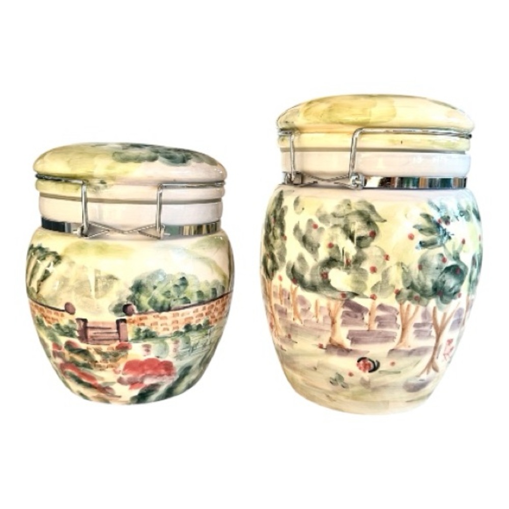 Michal Sparks French Landscape Ceramic Collectors Cookie Jars